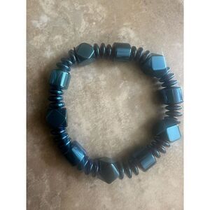 Natural Blue Hematite Stretch Bracelet
